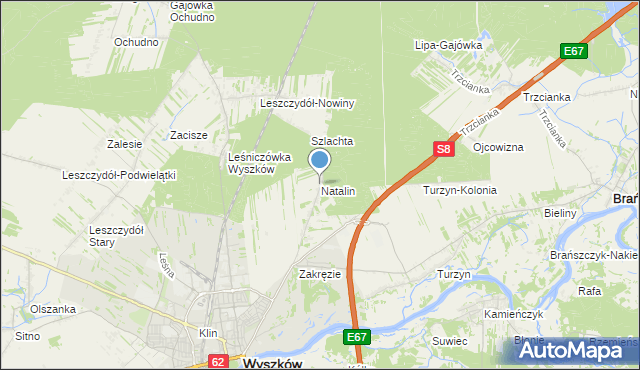 mapa Natalin, Natalin gmina Wyszków na mapie Targeo