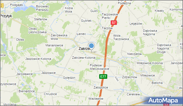 mapa Natalin, Natalin gmina Zakrzew na mapie Targeo