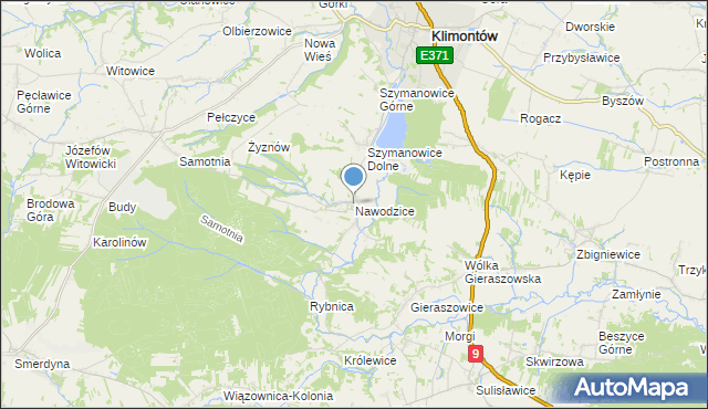 mapa Nawodzice, Nawodzice na mapie Targeo