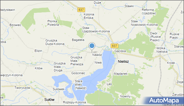 mapa Nawóz, Nawóz na mapie Targeo