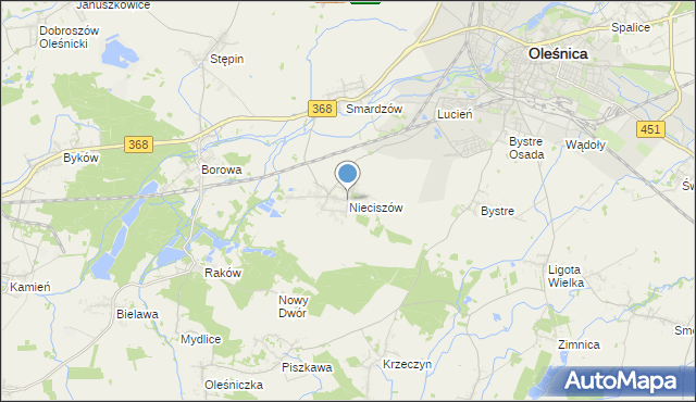 mapa Nieciszów, Nieciszów na mapie Targeo