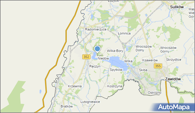 mapa Niedów, Niedów na mapie Targeo