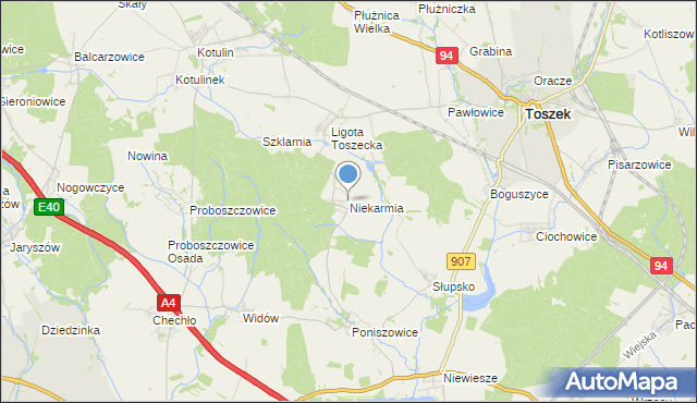 mapa Niekarmia, Niekarmia na mapie Targeo