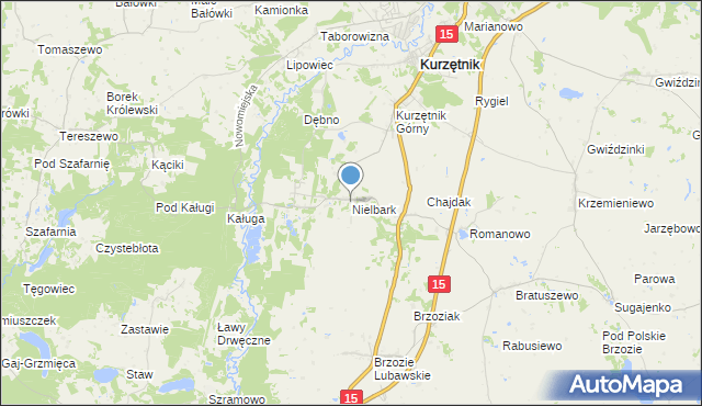 mapa Nielbark, Nielbark na mapie Targeo