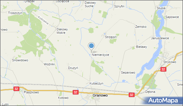 mapa Niemierzyce, Niemierzyce na mapie Targeo