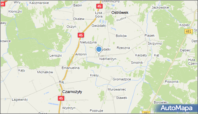 mapa Niemierzyn, Niemierzyn na mapie Targeo