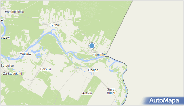 mapa Niemirów, Niemirów gmina Mielnik na mapie Targeo