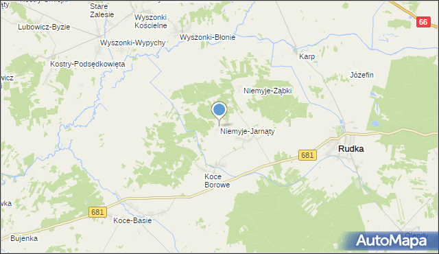 mapa Niemyje-Jarnąty, Niemyje-Jarnąty na mapie Targeo