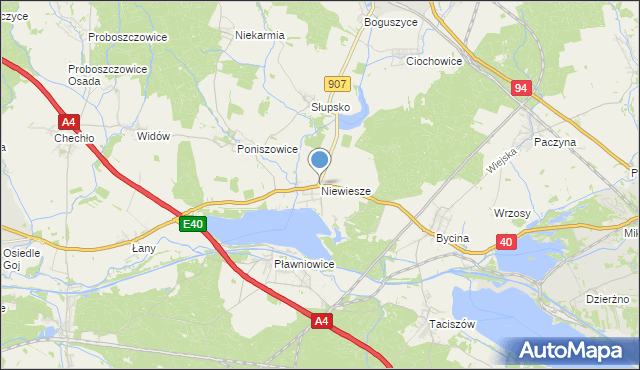 mapa Niewiesze, Niewiesze na mapie Targeo