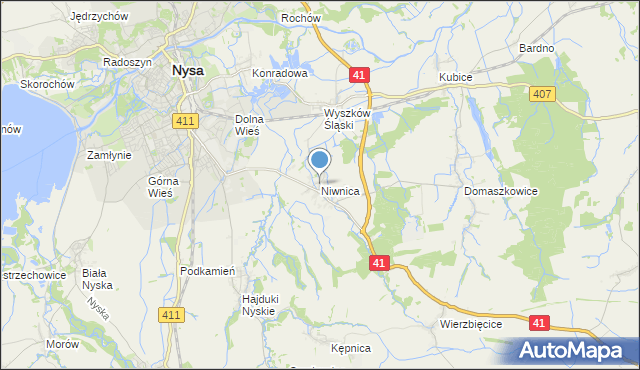 mapa Niwnica, Niwnica na mapie Targeo