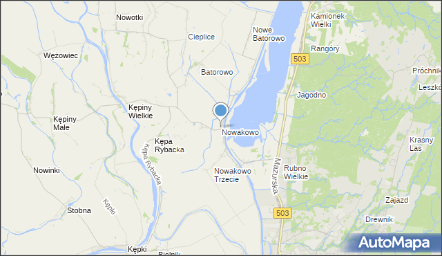 mapa Nowakowo, Nowakowo gmina Elbląg na mapie Targeo