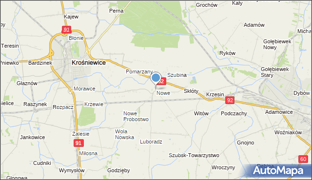 mapa Nowe, Nowe gmina Krośniewice na mapie Targeo