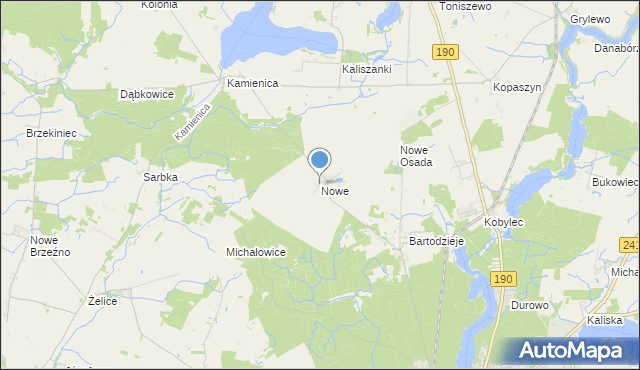 mapa Nowe, Nowe gmina Wągrowiec na mapie Targeo