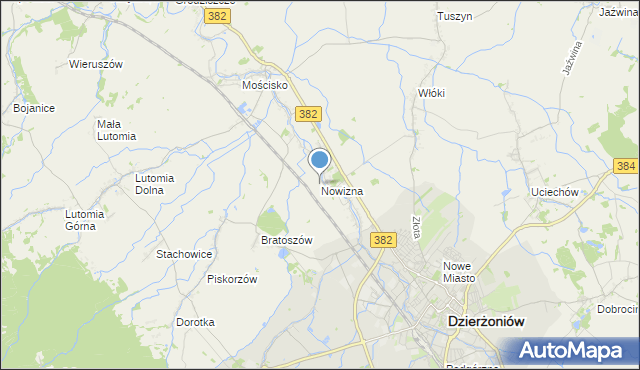 mapa Nowizna, Nowizna gmina Dzierżoniów na mapie Targeo