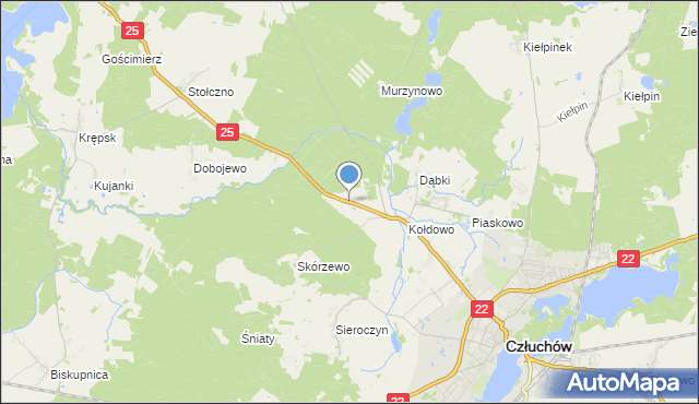 mapa Nowosiółki, Nowosiółki gmina Człuchów na mapie Targeo
