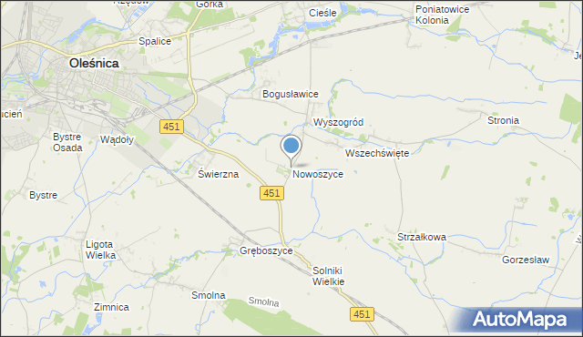 mapa Nowoszyce, Nowoszyce na mapie Targeo