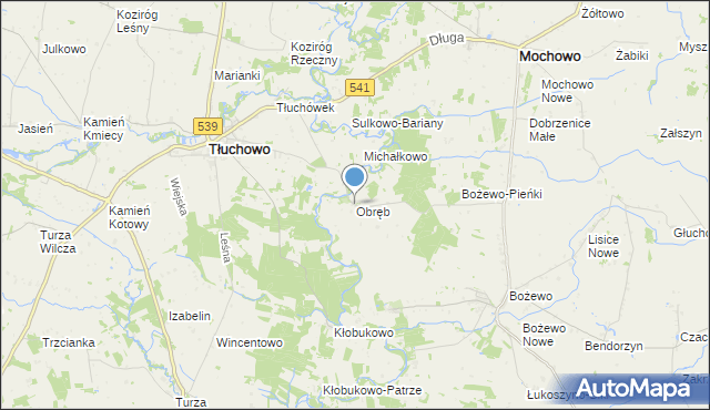 mapa Obręb, Obręb gmina Mochowo na mapie Targeo