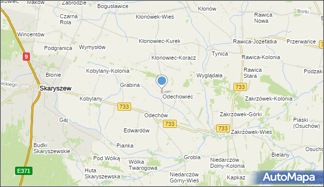 mapa Odechowiec, Odechowiec na mapie Targeo