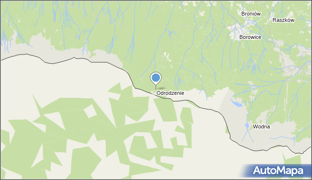 mapa Odrodzenie, Odrodzenie gmina Podgórzyn na mapie Targeo