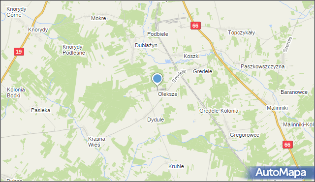 mapa Oleksze, Oleksze na mapie Targeo