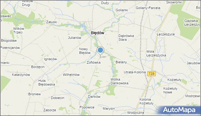 mapa Oleśnik, Oleśnik gmina Błędów na mapie Targeo