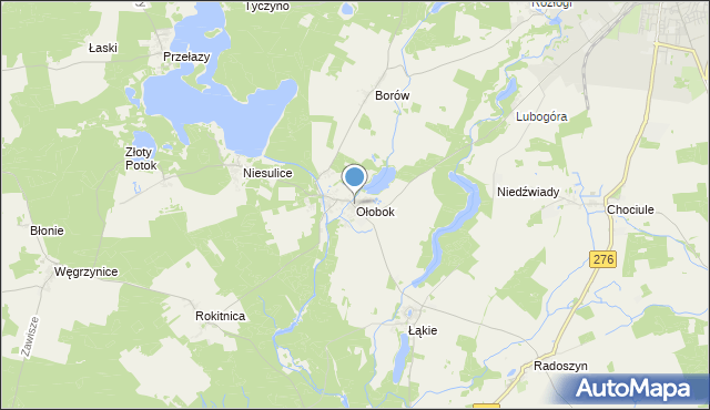 mapa Ołobok, Ołobok gmina Skąpe na mapie Targeo