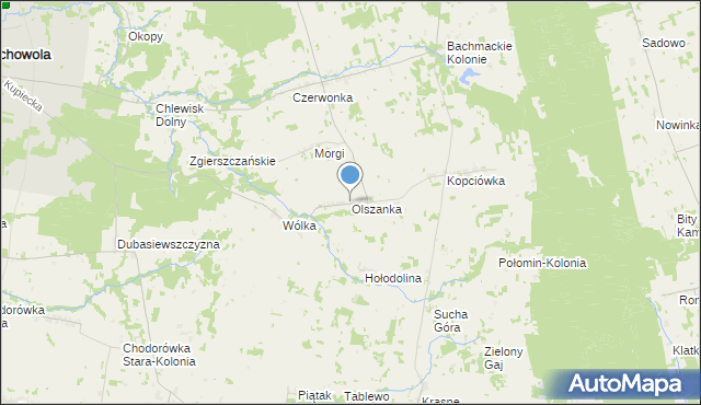 mapa Olszanka, Olszanka gmina Suchowola na mapie Targeo