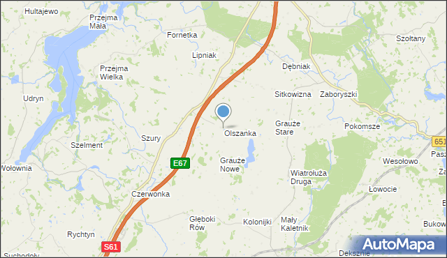 mapa Olszanka, Olszanka gmina Szypliszki na mapie Targeo