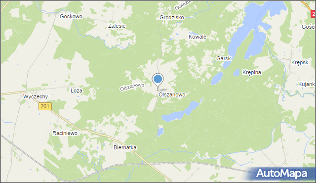 mapa Olszanowo, Olszanowo na mapie Targeo