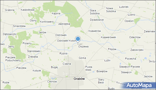 mapa Olszewa, Olszewa na mapie Targeo