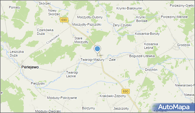 mapa Olszewo, Olszewo gmina Perlejewo na mapie Targeo