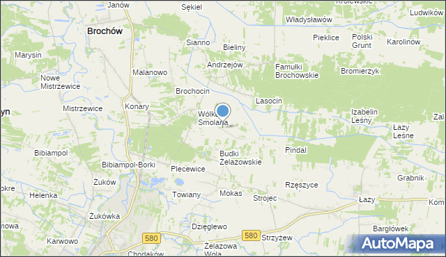 mapa Olszowiec, Olszowiec gmina Brochów na mapie Targeo