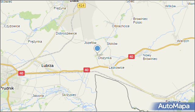 mapa Olszynka, Olszynka gmina Lubrza na mapie Targeo