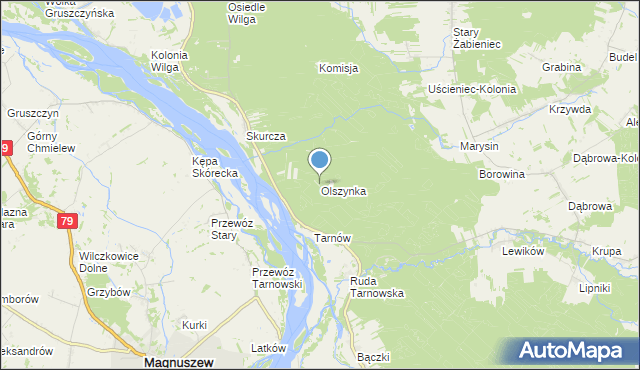 mapa Olszynka, Olszynka gmina Wilga na mapie Targeo