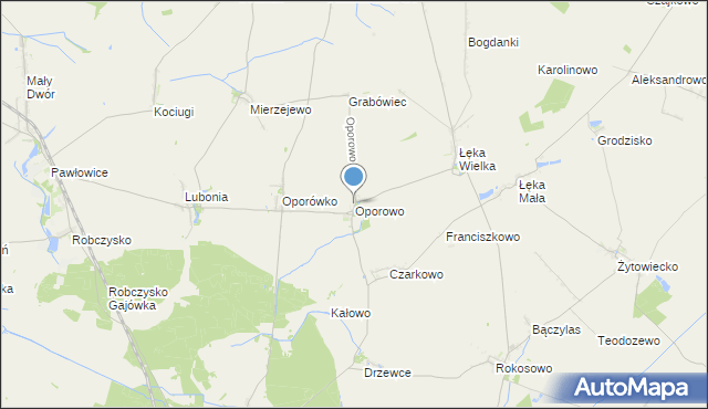 mapa Oporowo, Oporowo gmina Krzemieniewo na mapie Targeo