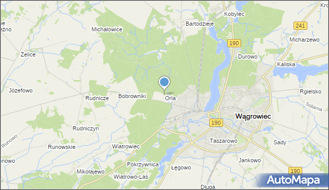 mapa Orla, Orla gmina Wągrowiec na mapie Targeo