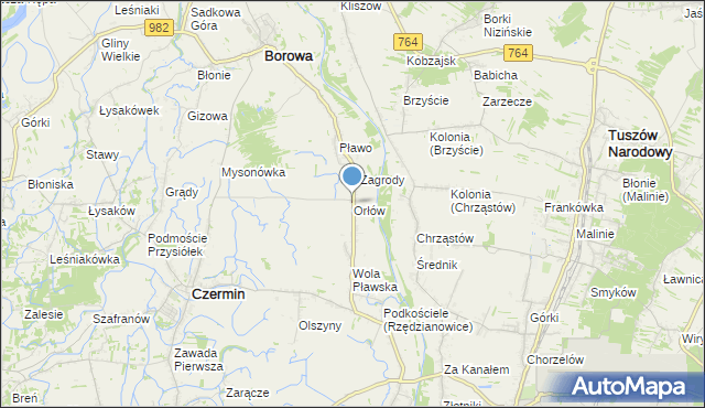 mapa Orłów, Orłów gmina Borowa na mapie Targeo