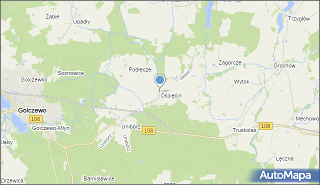 mapa Ościęcin, Ościęcin na mapie Targeo