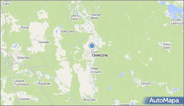 mapa Osieczna, Osieczna powiat starogardzki na mapie Targeo