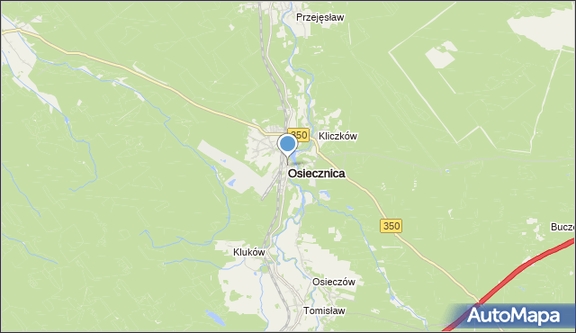 mapa Osiecznica, Osiecznica powiat bolesławiecki na mapie Targeo