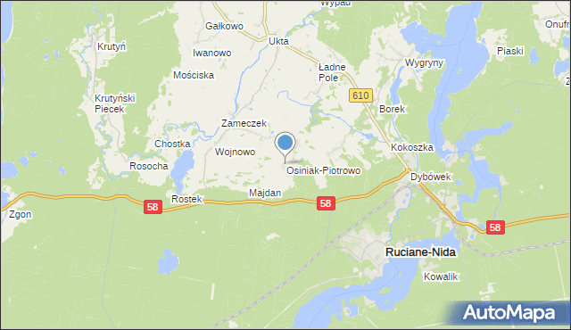 mapa Osiniak-Piotrowo, Osiniak-Piotrowo na mapie Targeo