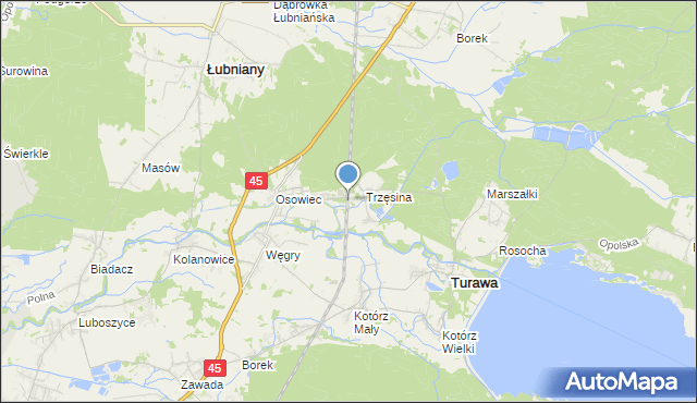 mapa Osowiec-Przystanek, Osowiec-Przystanek na mapie Targeo