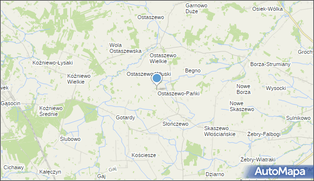 mapa Ostaszewo-Pańki, Ostaszewo-Pańki na mapie Targeo