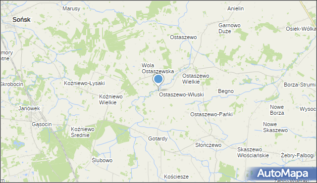 mapa Ostaszewo-Włuski, Ostaszewo-Włuski na mapie Targeo