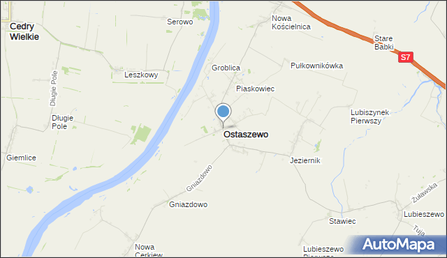 mapa Ostaszewo, Ostaszewo powiat nowodworski na mapie Targeo
