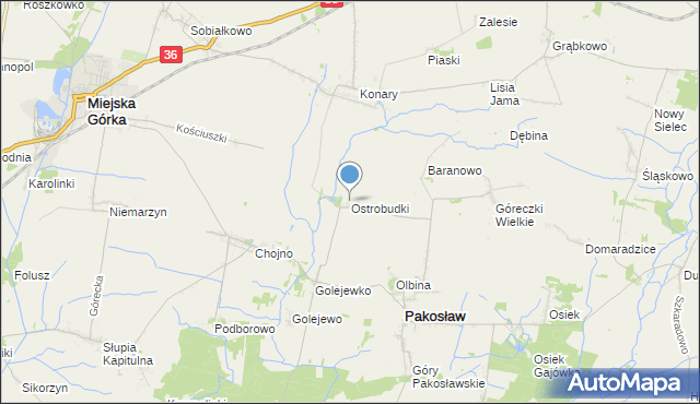 mapa Ostrobudki, Ostrobudki na mapie Targeo