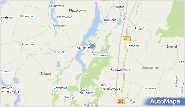 mapa Ostrówek, Ostrówek gmina Orchowo na mapie Targeo