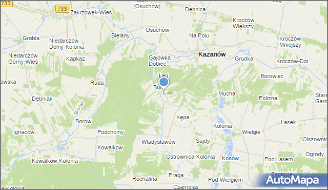 mapa Ostrówka, Ostrówka gmina Kazanów na mapie Targeo