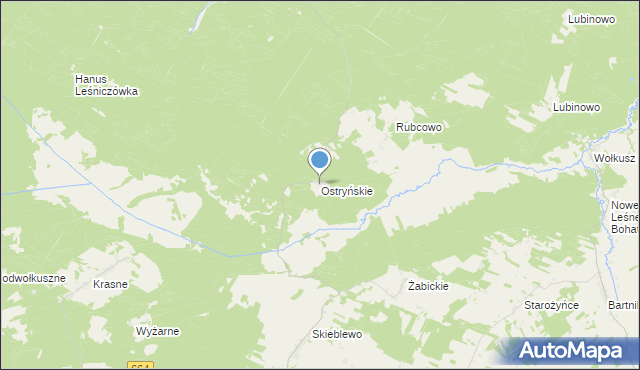 mapa Ostryńskie, Ostryńskie na mapie Targeo