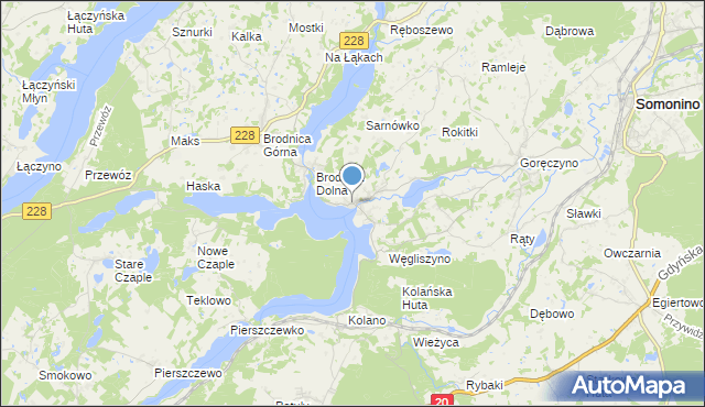 mapa Ostrzyce, Ostrzyce gmina Somonino na mapie Targeo